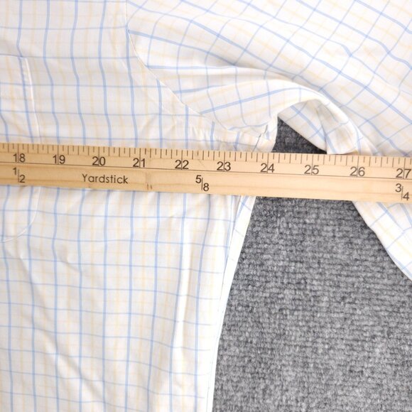 Brooks Brothers 16.5 34 35 Regent Non-Iron Yellow Blue Check Long Sleeve Shirt - Picture 15 of 16